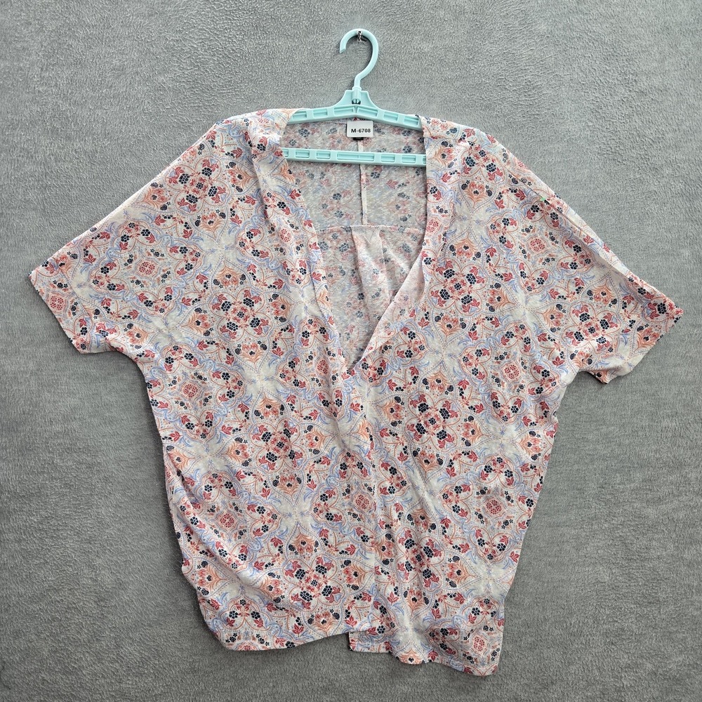 Torrid Women Sweater 1 White Floral Cardigan Lightweight Short Sleeve Open Front